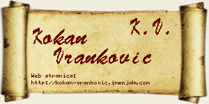 Kokan Vranković vizit kartica